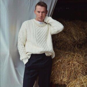 NWT UNISEX H&M x Simone Rocha Cable Knit Cotton Jumper Sz M XS